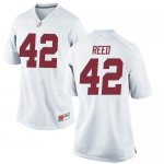 Women's Alabama Crimson Tide #42 Sam Reed White Game NCAA College Football Jersey 2403FZBE1